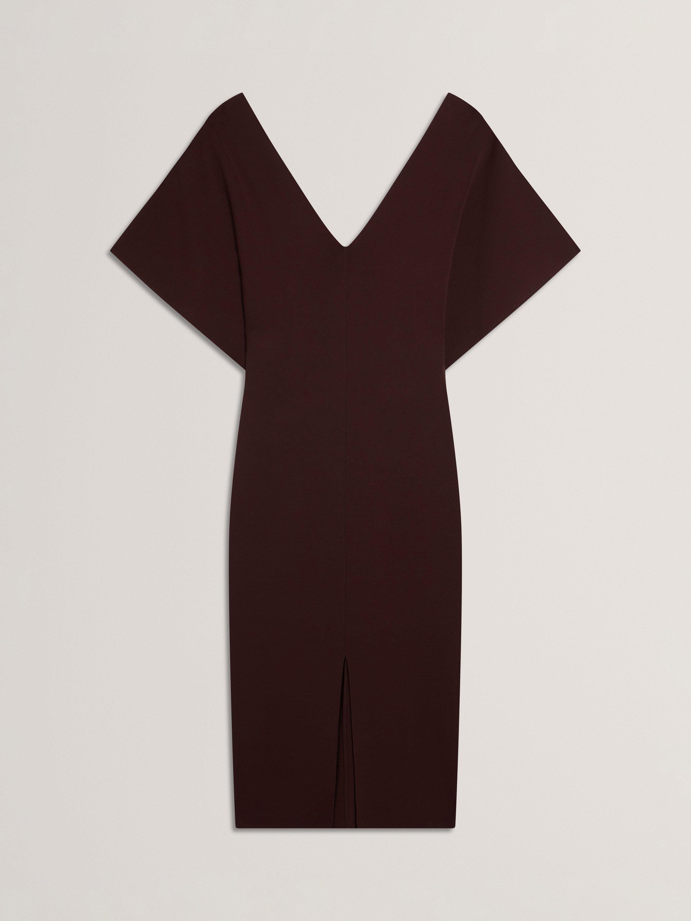 Product image 5 of 5, which shows Ted Baker Rebexxa Knitted Midi Dress, Dark Brown, 6