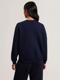 Ted Baker Sanderr Flower Graphic Sweatshirt, Navy/Red/Green