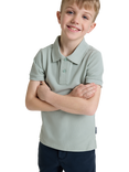 Polarn O. Pyret Kids' Organic Cotton Polo Shirt, Green