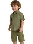 Polarn O. Pyret Kids' Organic Cotton Cargo Shorts, Green