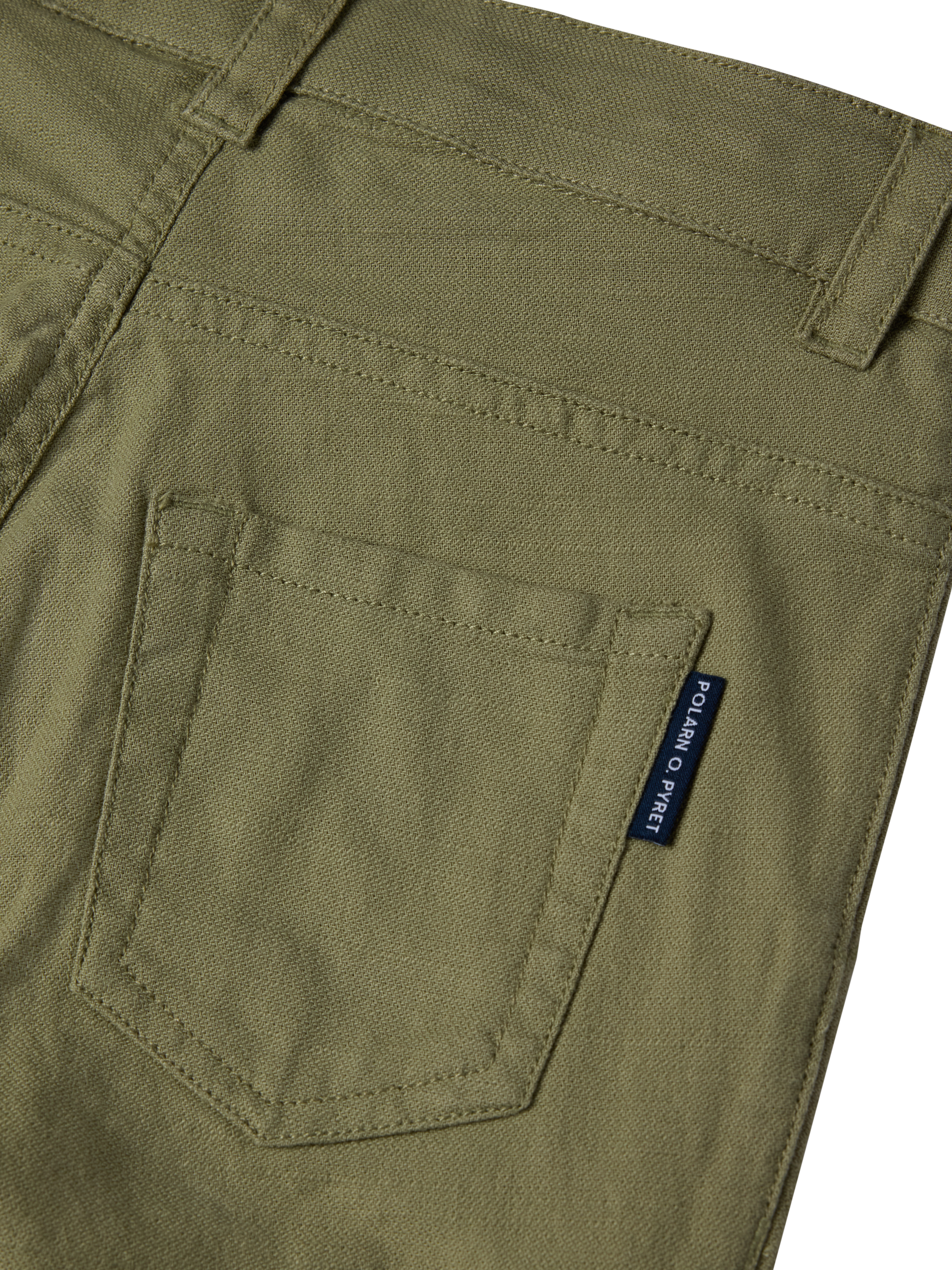 Product image 4 of 4, which shows Polarn O. Pyret Kids' Organic Cotton Cargo Shorts, Green, 12-18 months