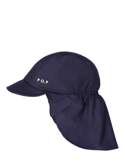 Polarn O. Pyret Kids' UV Plain Legionnaire Hat, Blue, Blue