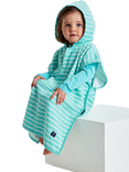 Polarn O. Pyret Kids' Organic Cotton Stripe Poncho Towel, Blue