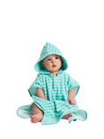 Polarn O. Pyret Kids' Organic Cotton Stripe Poncho Towel, Blue