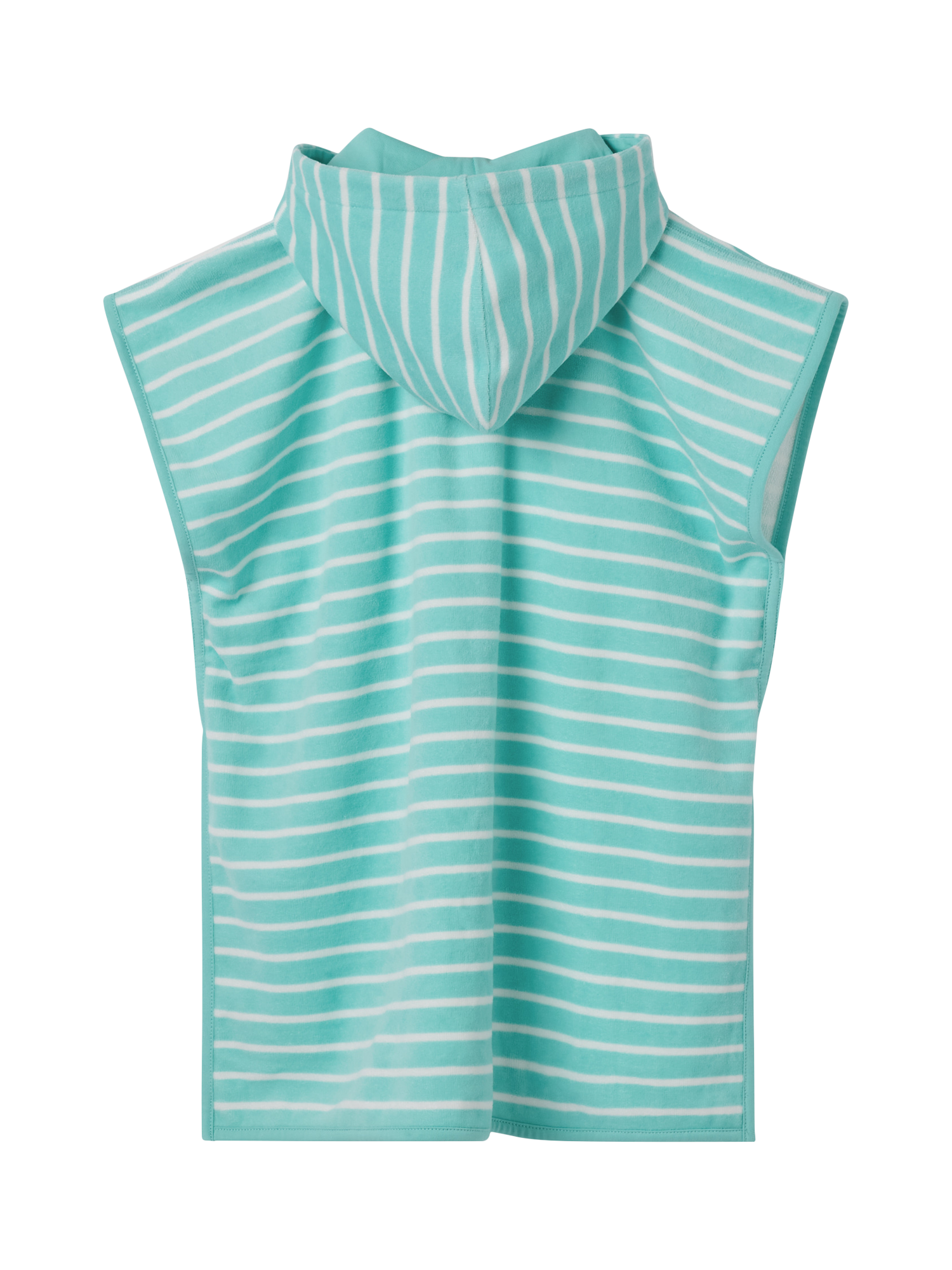 Product image 4 of 4, which shows Polarn O. Pyret Kids' Organic Cotton Stripe Poncho Towel, Blue, S
