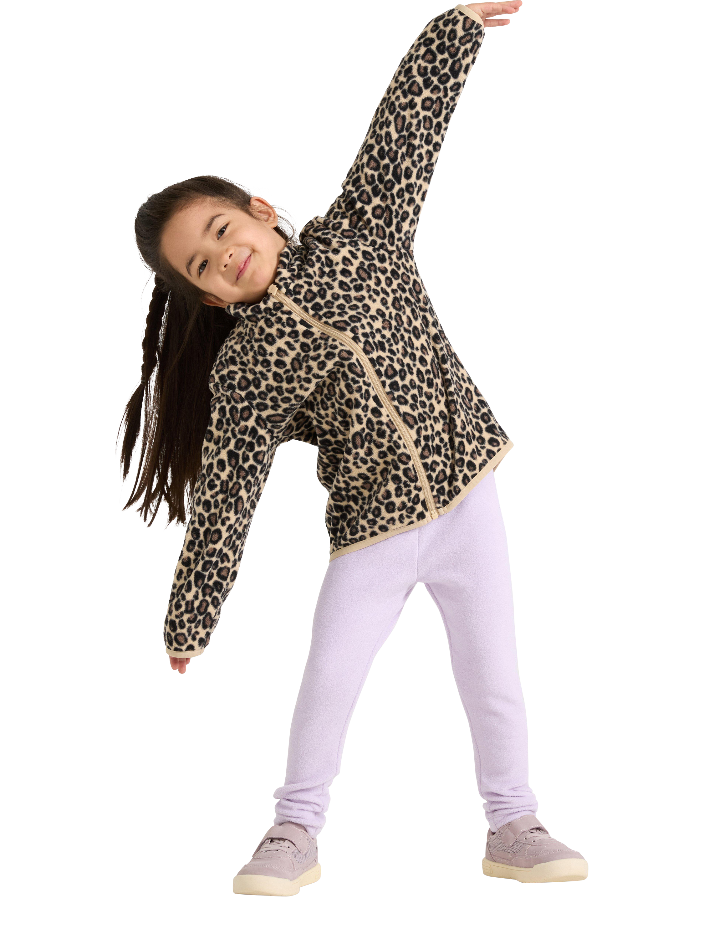 Product image 1 of 6, which shows Lindex Baby Fleece Leggings, Light Lilac, 4-5 years