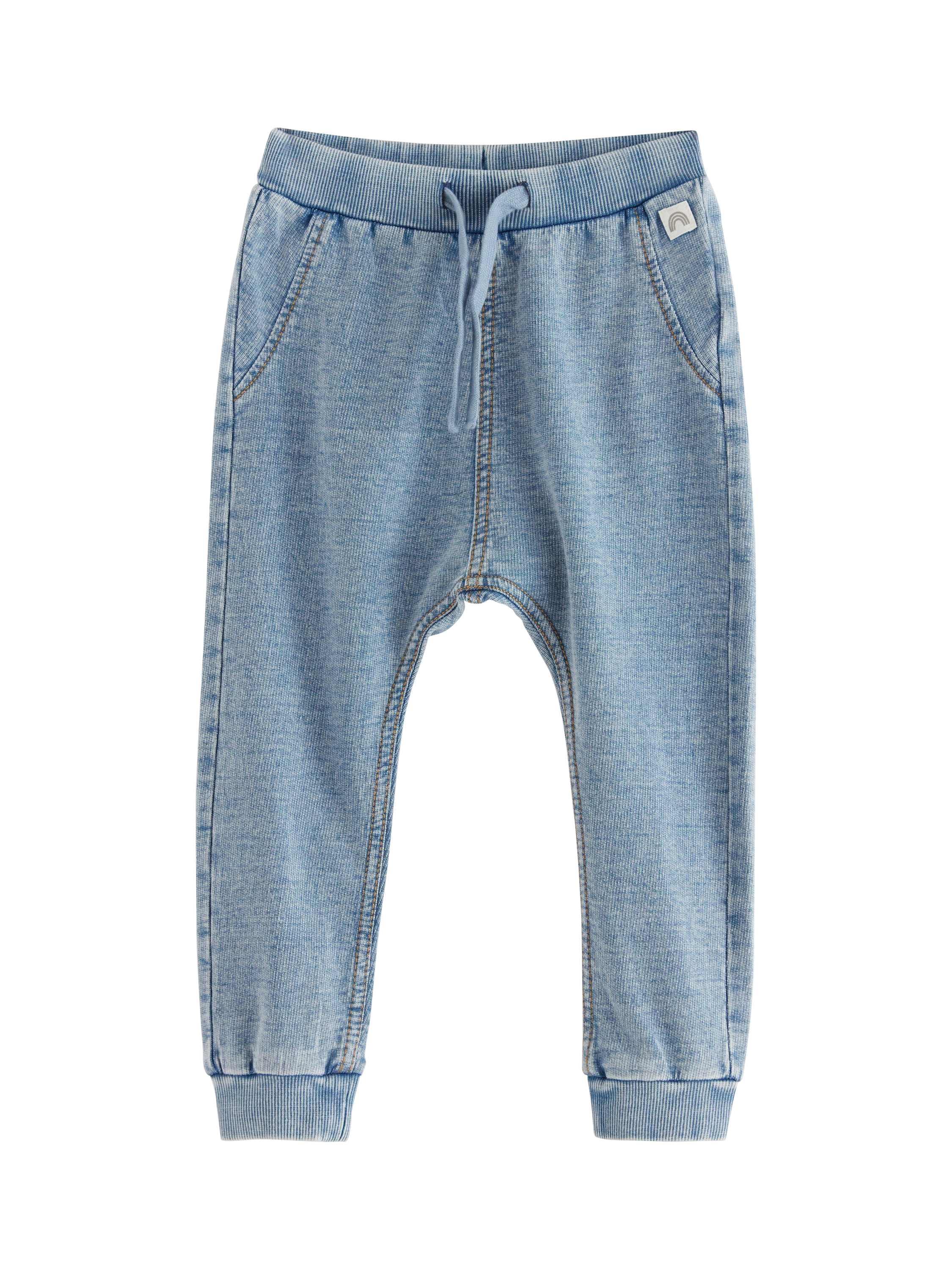Product image 1 of 3, which shows Lindex Baby Cotton Joggers, Light Denim, 10-12 months