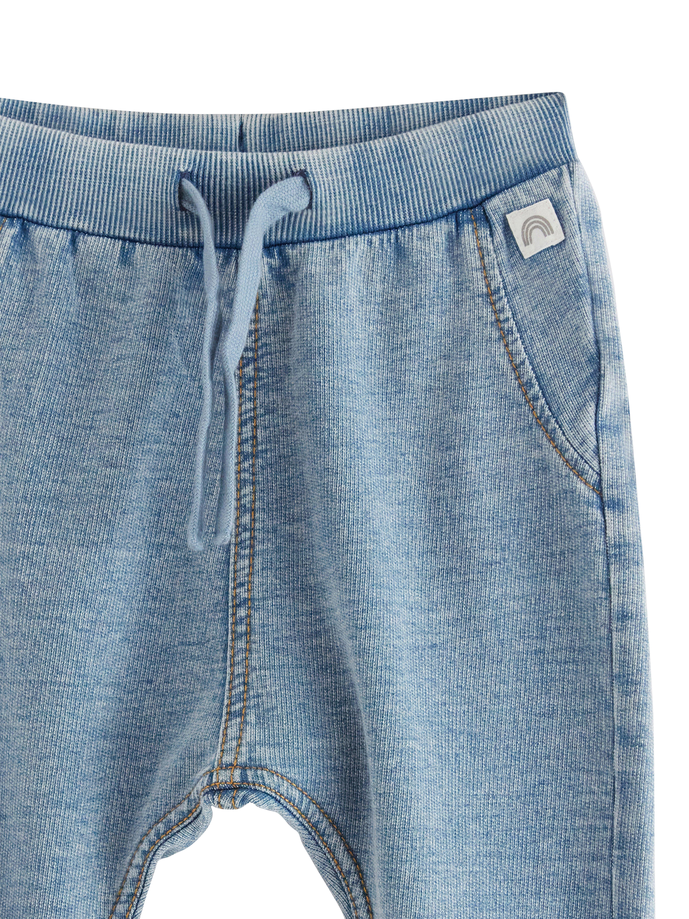 Product image 3 of 3, which shows Lindex Baby Cotton Joggers, Light Denim, 10-12 months