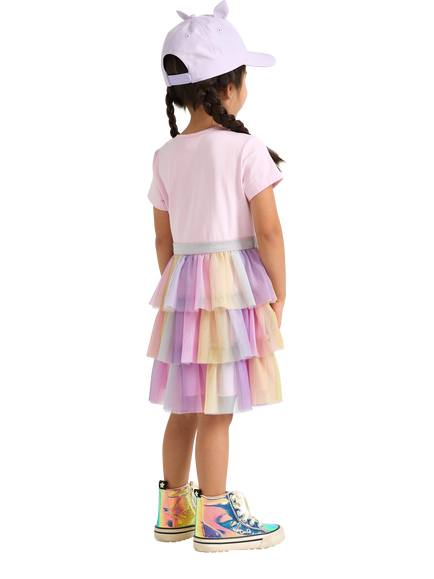 Lindex Kids' Unicorn Tiered Dress, Multi - view 2, Multi