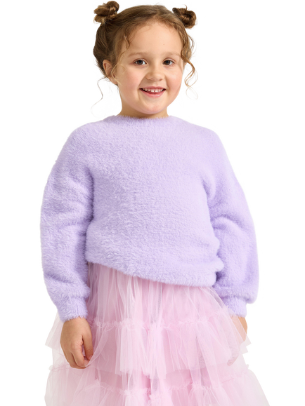 Lindex Kids' Fluffy Jumper, Light Lilac, Light Lilac