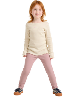 Lindex Kids' Rib Leggings, Light Dusty Pink, Light Dusty Pink
