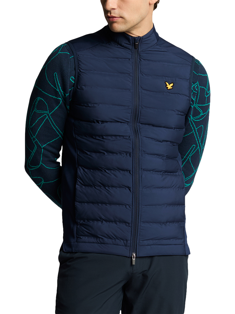 Product image 1 of 5, which shows Lyle & Scott Hybrid Golf Gilet, Ryder Blue, XS