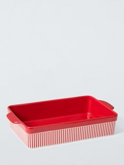 John Lewis Christmas Fine China Roaster, Red, Red