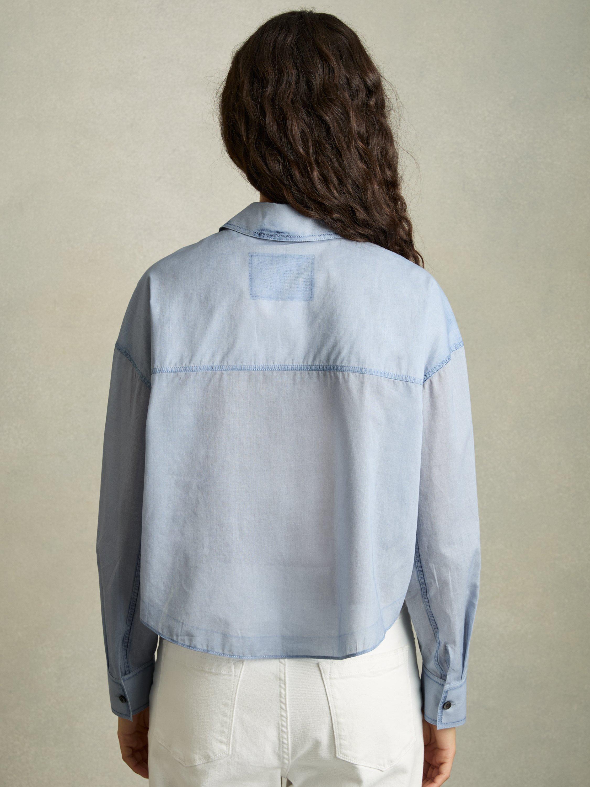 Product image 2 of 5, which shows Reiss Darcy Denim Shirt, Blue, 6