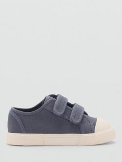Mango Kids' Double Rip-Tape Trainers, Medium Blue, Medium Blue
