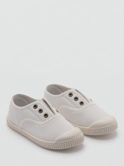 Mango Kids' Sandy Trainers, White - view 2, White