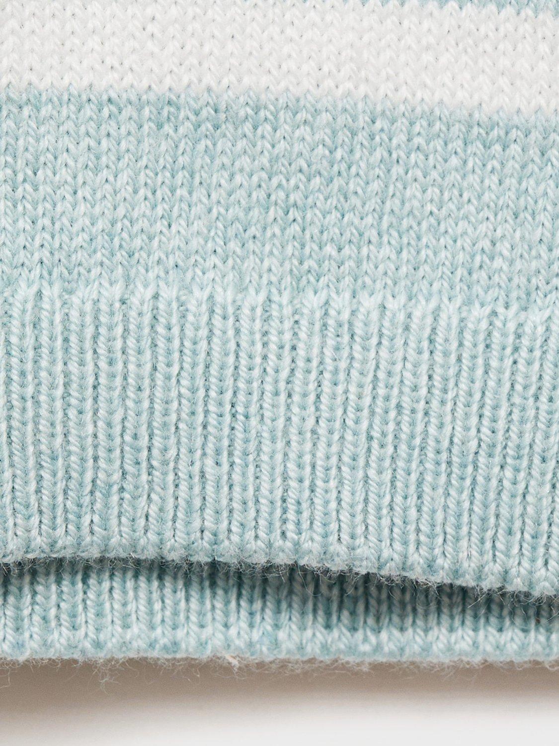 Product image 3 of 4, which shows Mango Baby Gufi Stripe Jumper, Green, 1-3 months