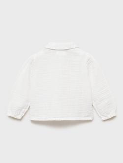 Mango Baby Cotton Collar Blouse, Natural White - view 2, Natural White