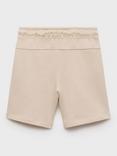 Mango Kids' Asier Cotton Drawstring Shorts, Light Beige