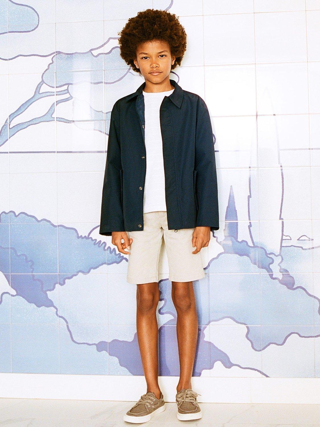 Product image 1 of 5, which shows Mango Kids' Pico Chino Shorts, Natural White, 6 yrs