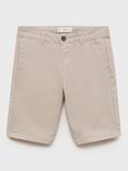 Mango Kids' Pico Chino Shorts, Natural White