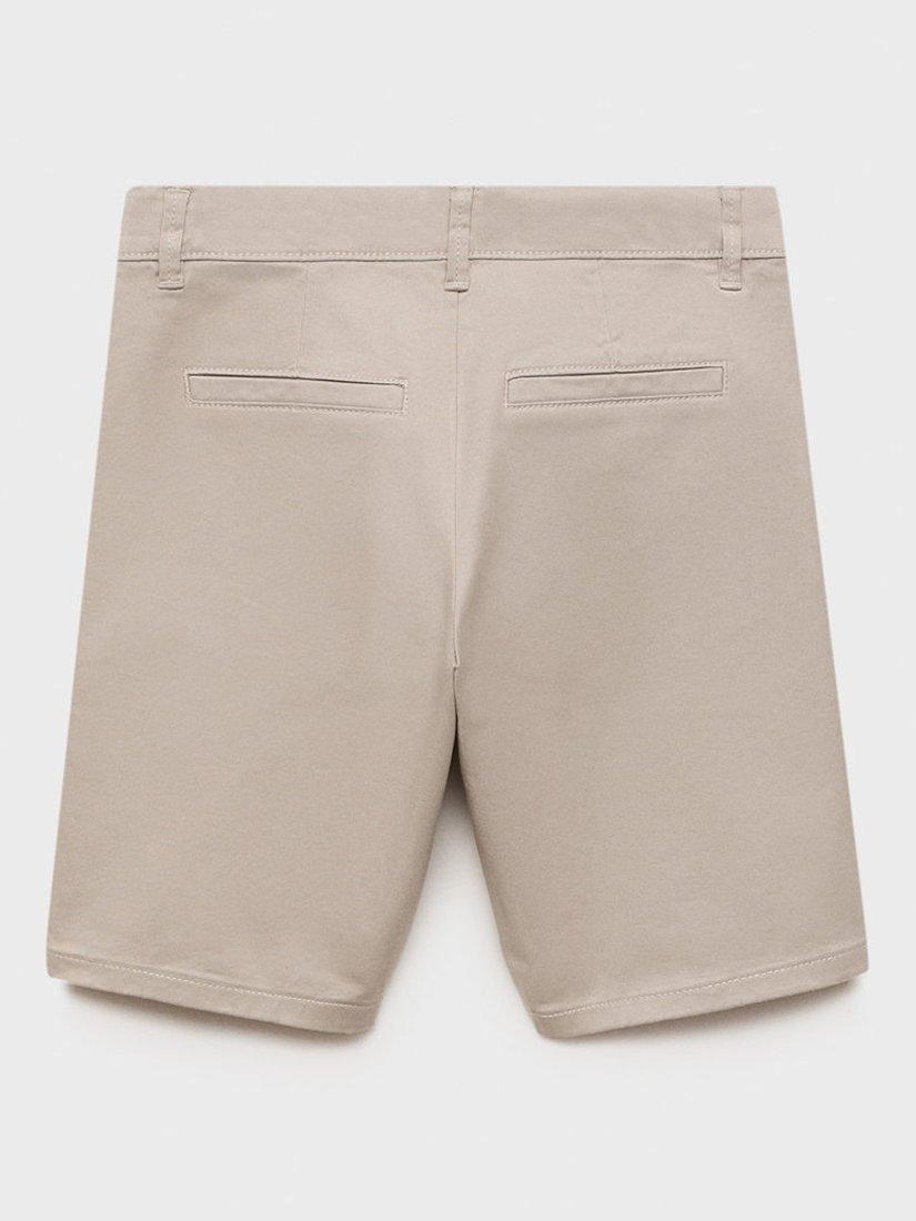 Product image 3 of 5, which shows Mango Kids' Pico Chino Shorts, Natural White, 6 yrs