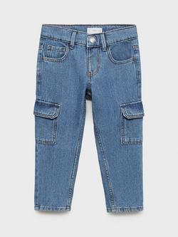 Mango Kids' Cargo Jeans, Open Blue, Open Blue