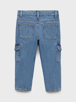 Mango Kids' Cargo Jeans, Open Blue - view 2, Open Blue