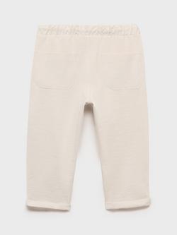 Mango Kids' Soller Elasticated Drawstring Waist Joggers, Natural White - view 2, Natural White