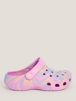 Monsoon Kids' Rainbow Marbled Clogs, Multi, Multi