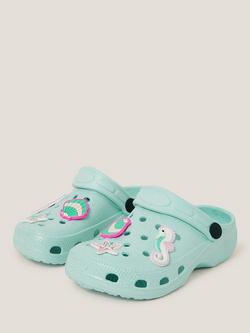 Monsoon Kids' Under the Sea Charm Clogs, Aqua - view 2, Aqua