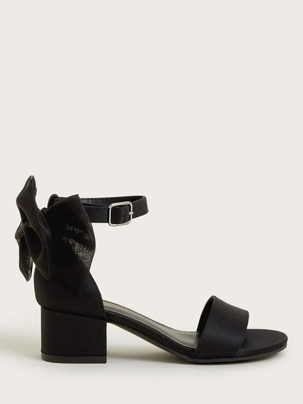 Monsoon Kids' Two-Part Bow Heels, Black