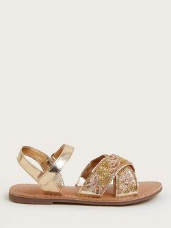 Monsoon Kids' Embellished Metallic Sandals, Multi, Multi