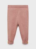 Mango Kids' Pluto Knitted Leggings, Pink