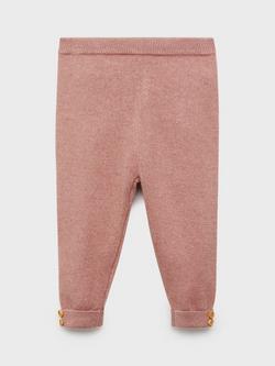 Mango Kids' Pluto Knitted Leggings, Pink