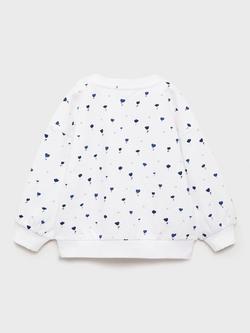 Mango Kids' Prado Floral Print Sweatshirt, Natural White - view 2, Natural White