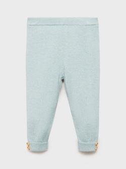 Mango Kids' Pluto Knitted Leggings, Green