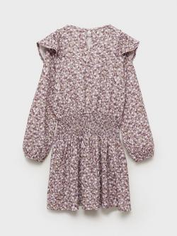 Mango Kids' Capri Flora Frill Dress, Light Pastel Purple - view 2, Light Pastel Purple