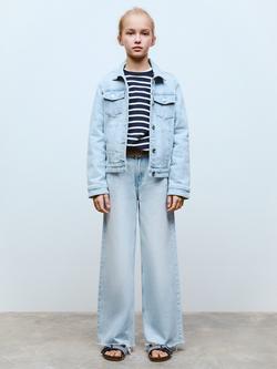 Mango Kids' Allegra Denim Jacket - view 2, Open Blue