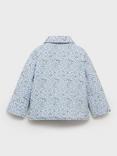 Mango Kids' Nantes Floral Print Jacket, Blue