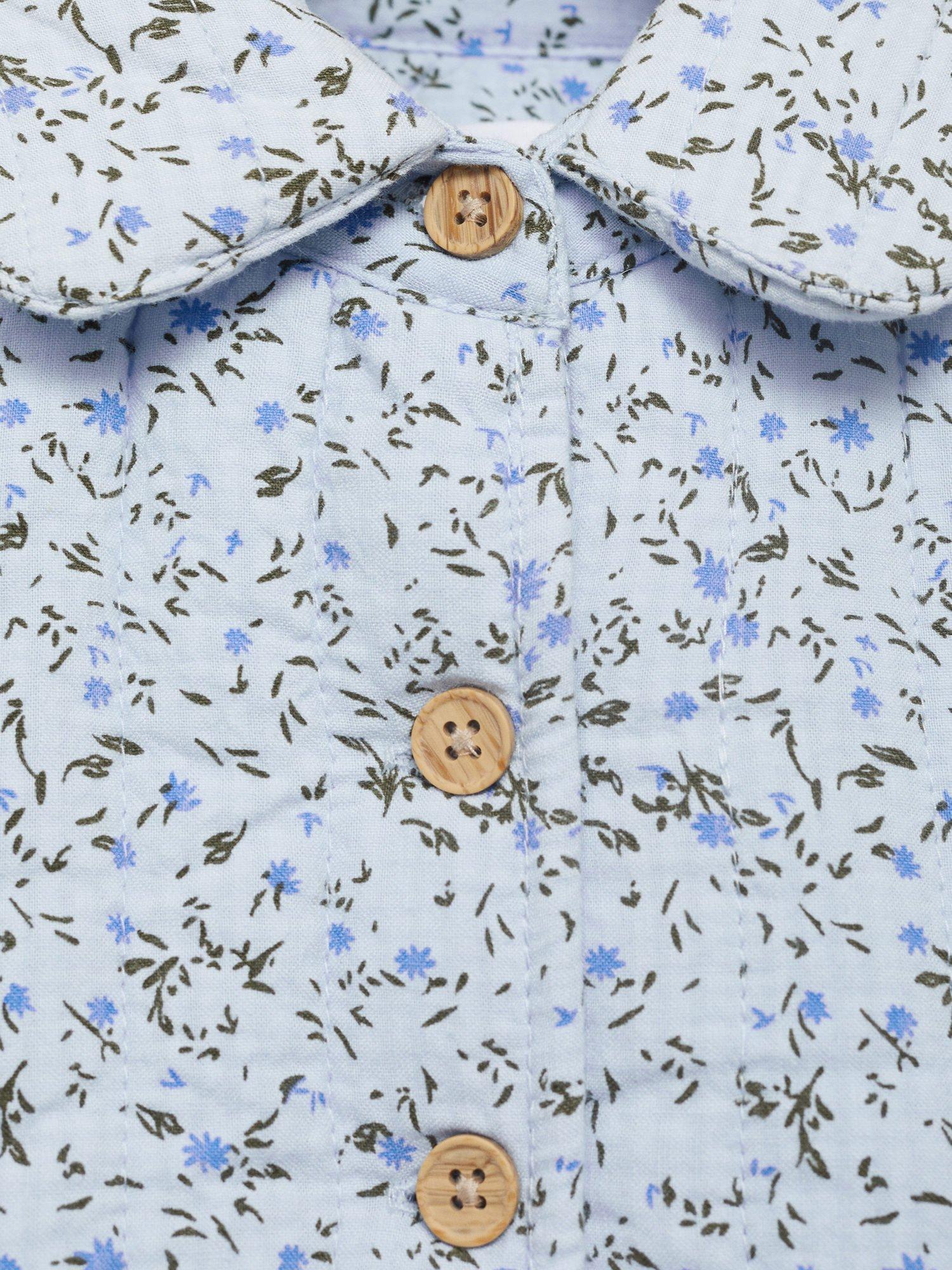 Product image 4 of 4, which shows Mango Kids' Nantes Floral Print Jacket, Blue, 12-18 months