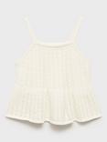 Mango Kids' Olivia Openwork Knit Top, Natural White