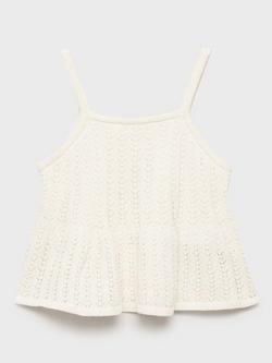 Mango Kids' Olivia Openwork Knit Top, Natural White - view 2, Natural White