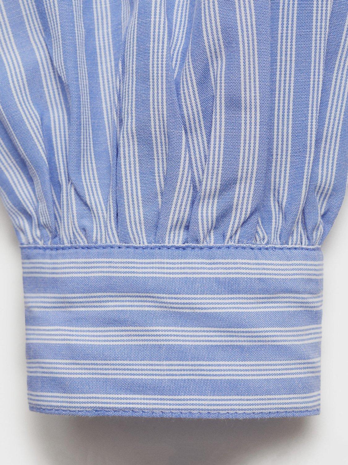 Product image 3 of 4, which shows Mango Kids' Patricia Stripe Shirt, Medium Blue, 9 years