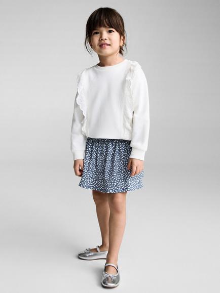 Mango Kids' Bloom Skirt, Blue/Multi - view 2, Blue/Multi