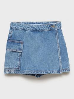 Mango Kids' Denim Skort, Open Blue, Open Blue