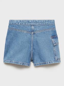 Mango Kids' Denim Skort, Open Blue - view 2, Open Blue