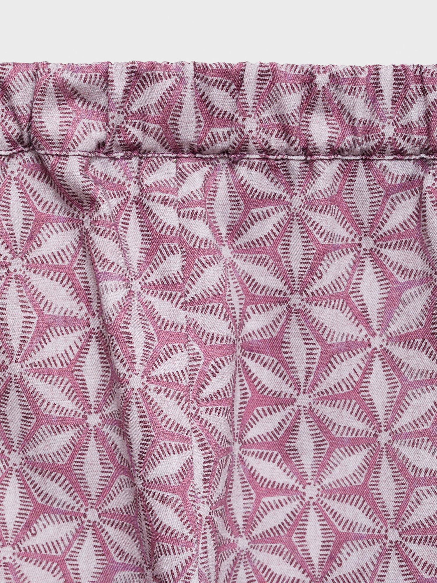 Product image 5 of 6, which shows Mango Kids' Carlota Geometric Wide Leg Trousers, Pink, 11-12 years