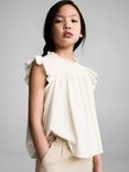 Mango Kids' Panna Cotton Trousers, Light Pastel Grey