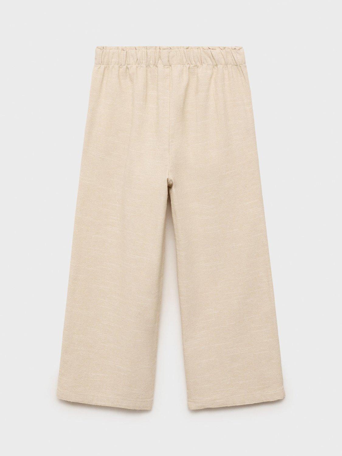 Product image 4 of 6, which shows Mango Kids' Panna Cotton Trousers, Light Pastel Grey, 11-12 years